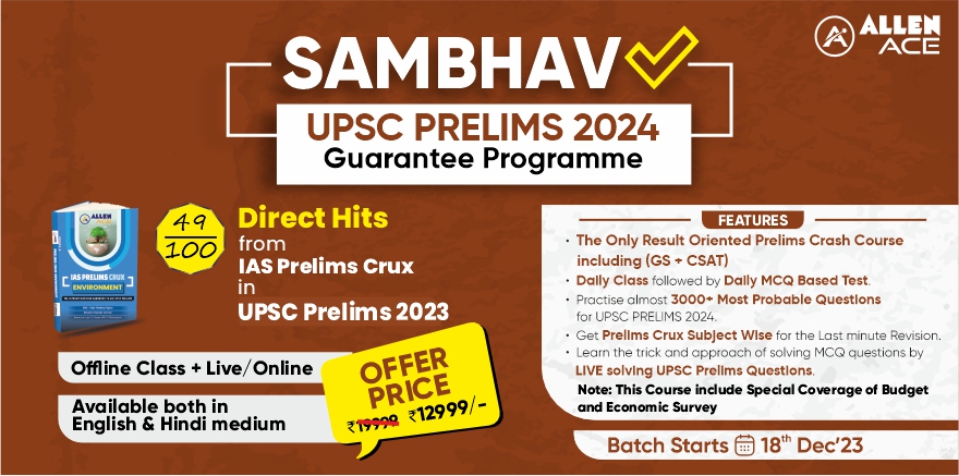 A Banner Containing information about UPSC Prelims Course 2024
