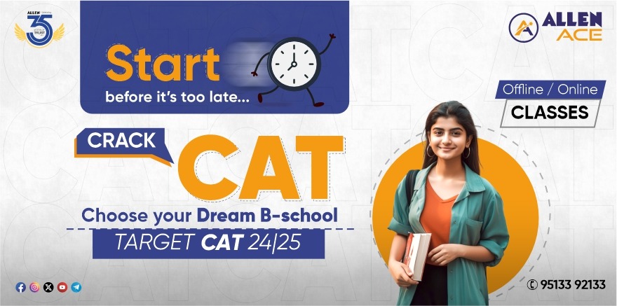 A Girl Sitting in Yellow is preparing for CAT through ALLEN ACE CAT Coaching Classes