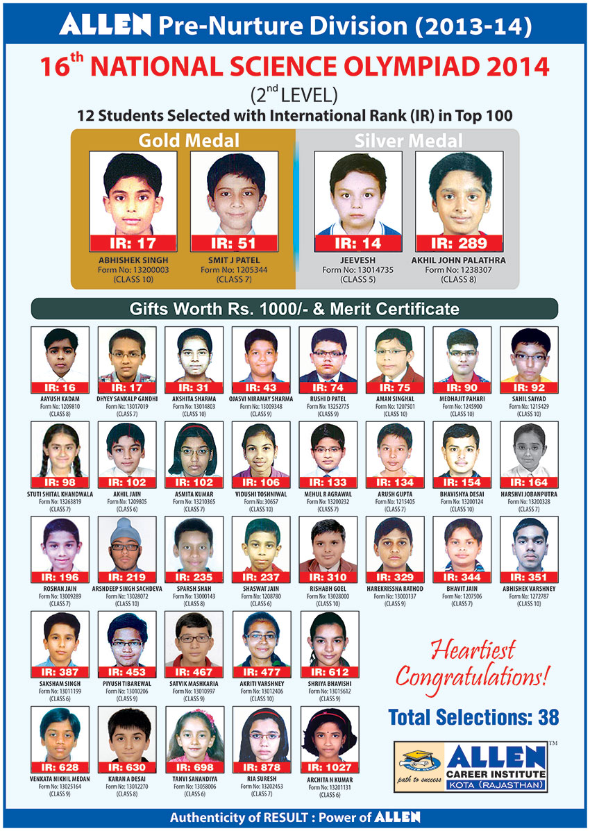 16th National Science Olympiad 20142nd Level