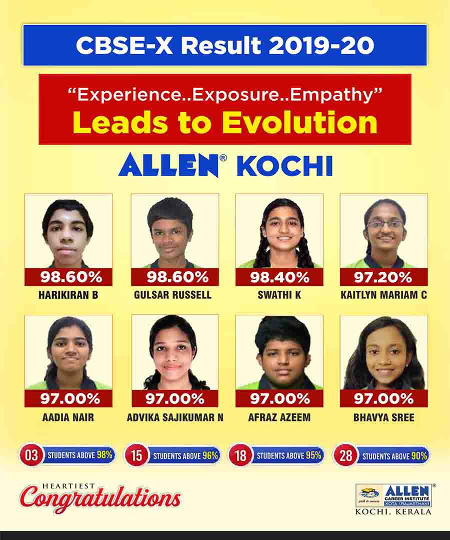 ALLEN Result CBSE ClassX Result, Kochi