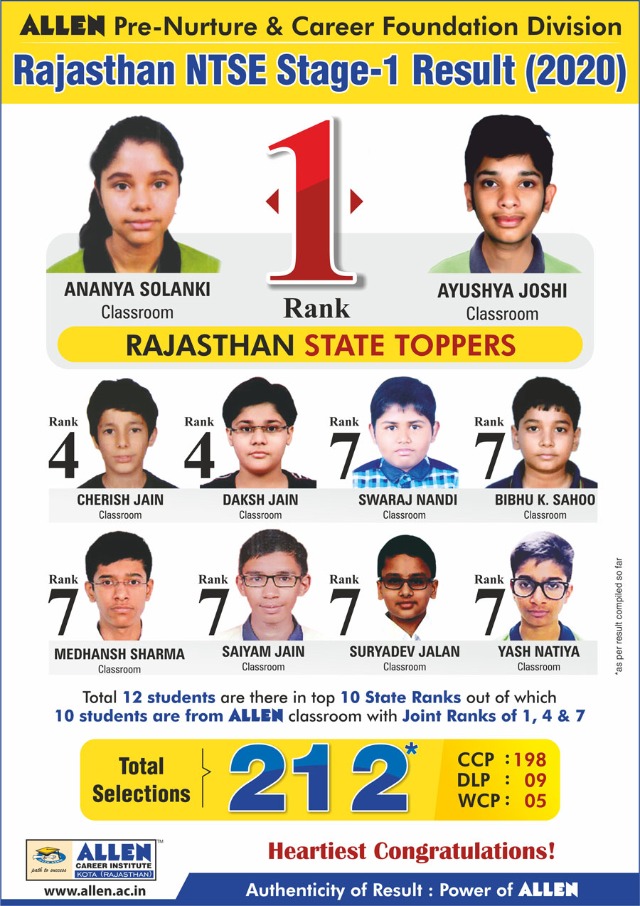 NTSE 2019 Result